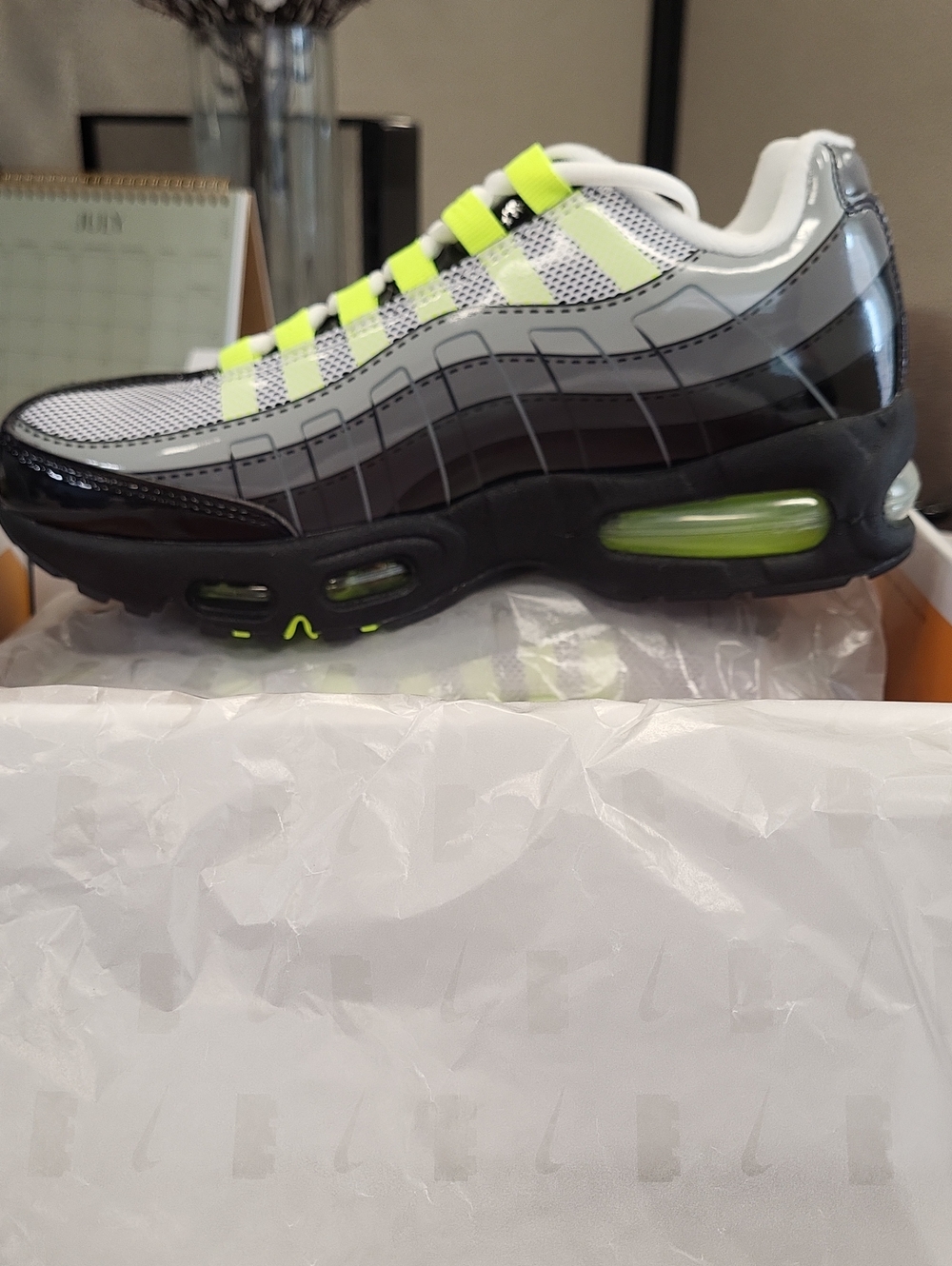 Women's Gray & Neon Green Athletic Sneakers